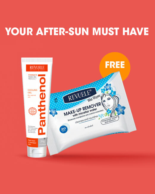 revuele panthenol and free face wipes